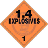 Placard Class 1.4: Explosives, Domestic Standard Worded